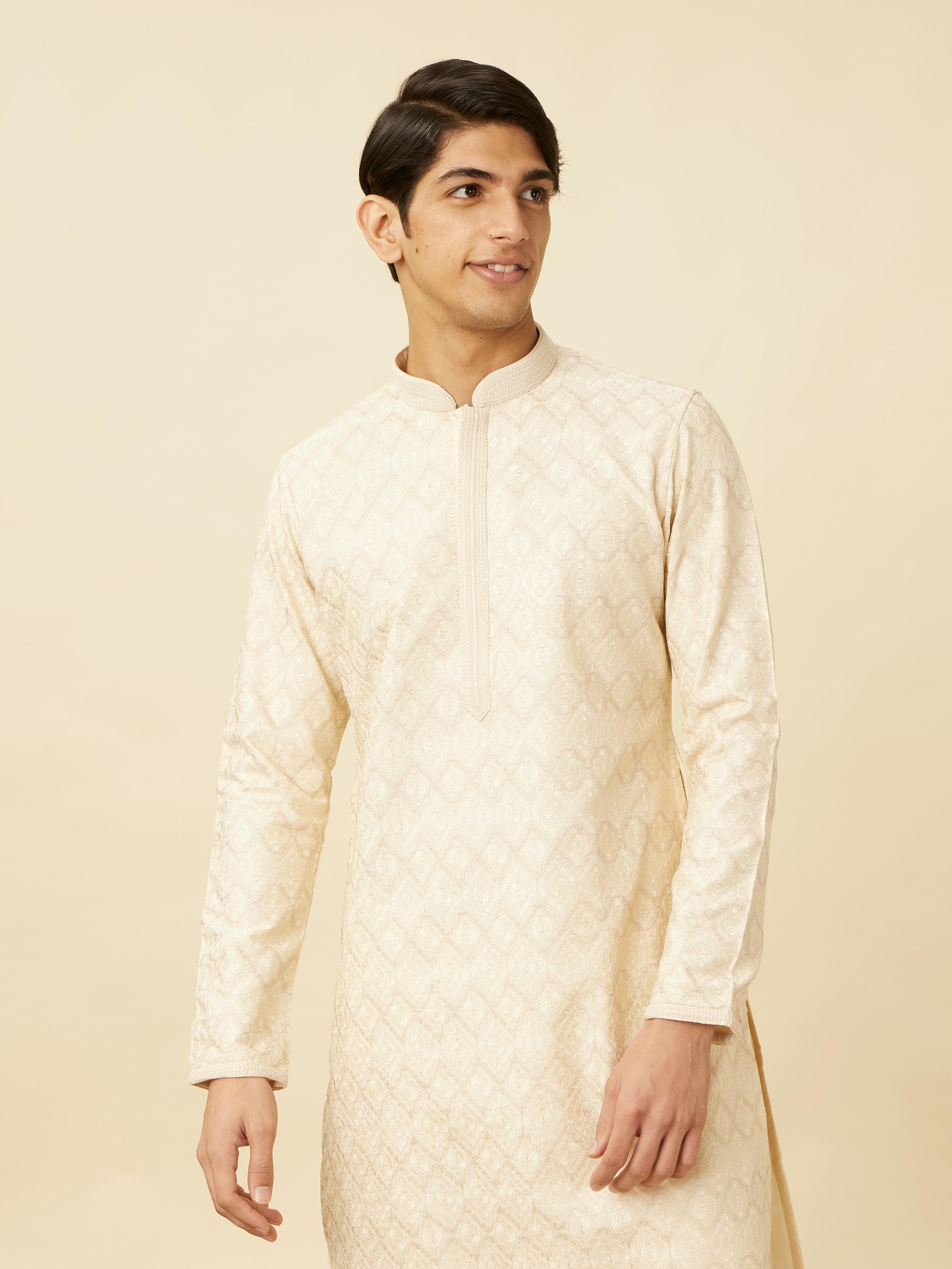 Twamev Men Opulent Cream Kurta Set