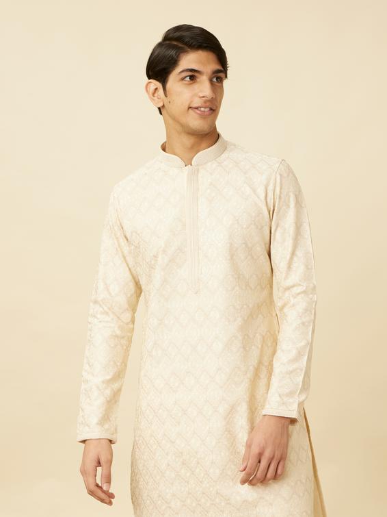 Twamev Men Opulent Cream Kurta Set