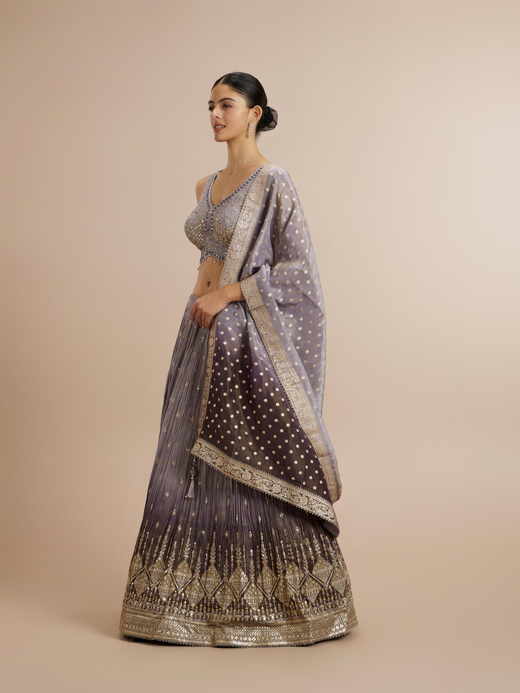 Twamev Women Purple Elegance Lehenga