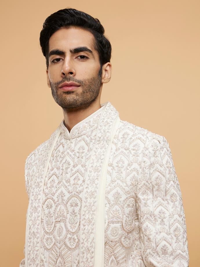 Twamev Men Cream Majestic Elegance Sherwani