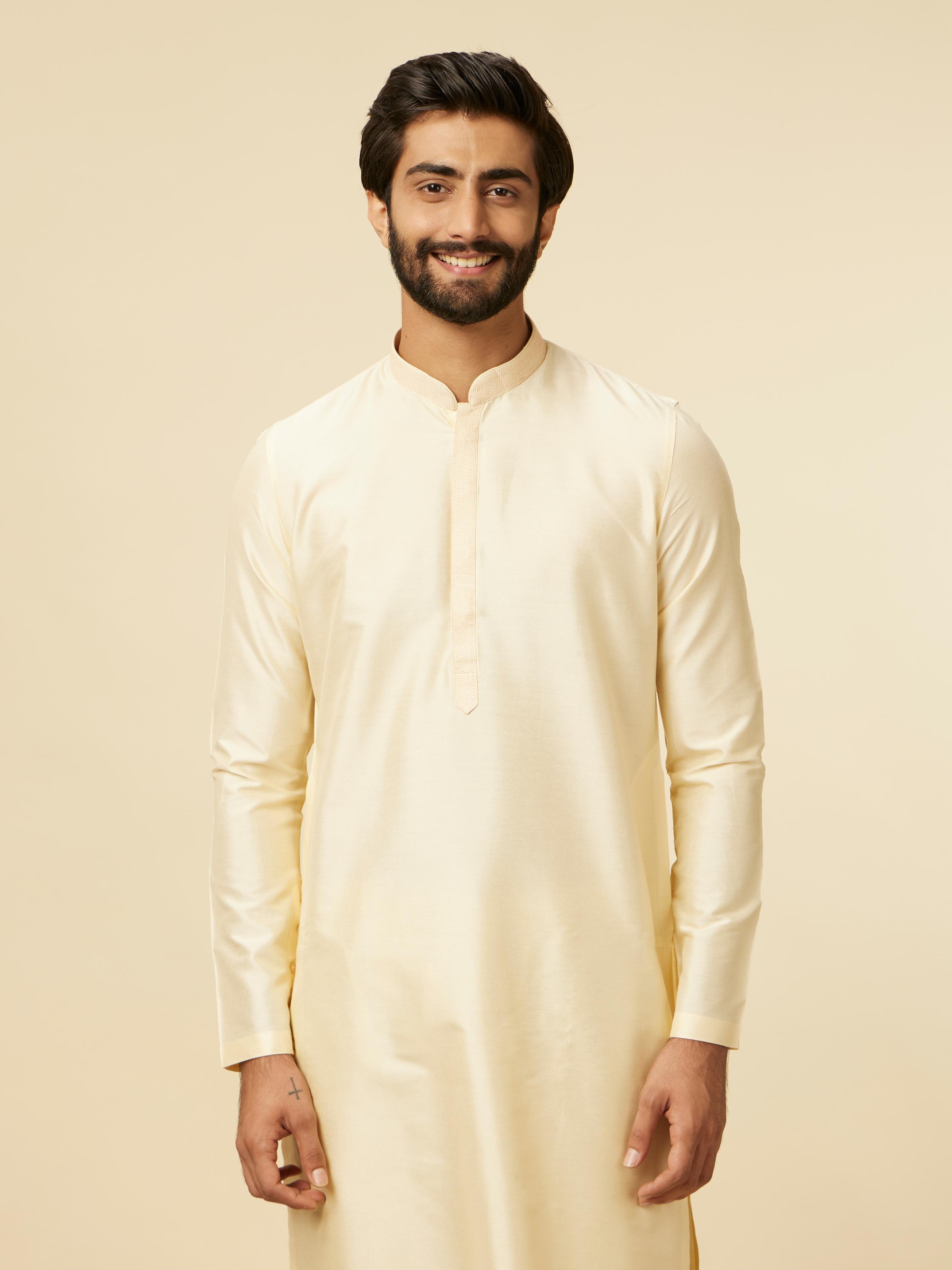 Twamev Men Sand Beige Classic Kurta