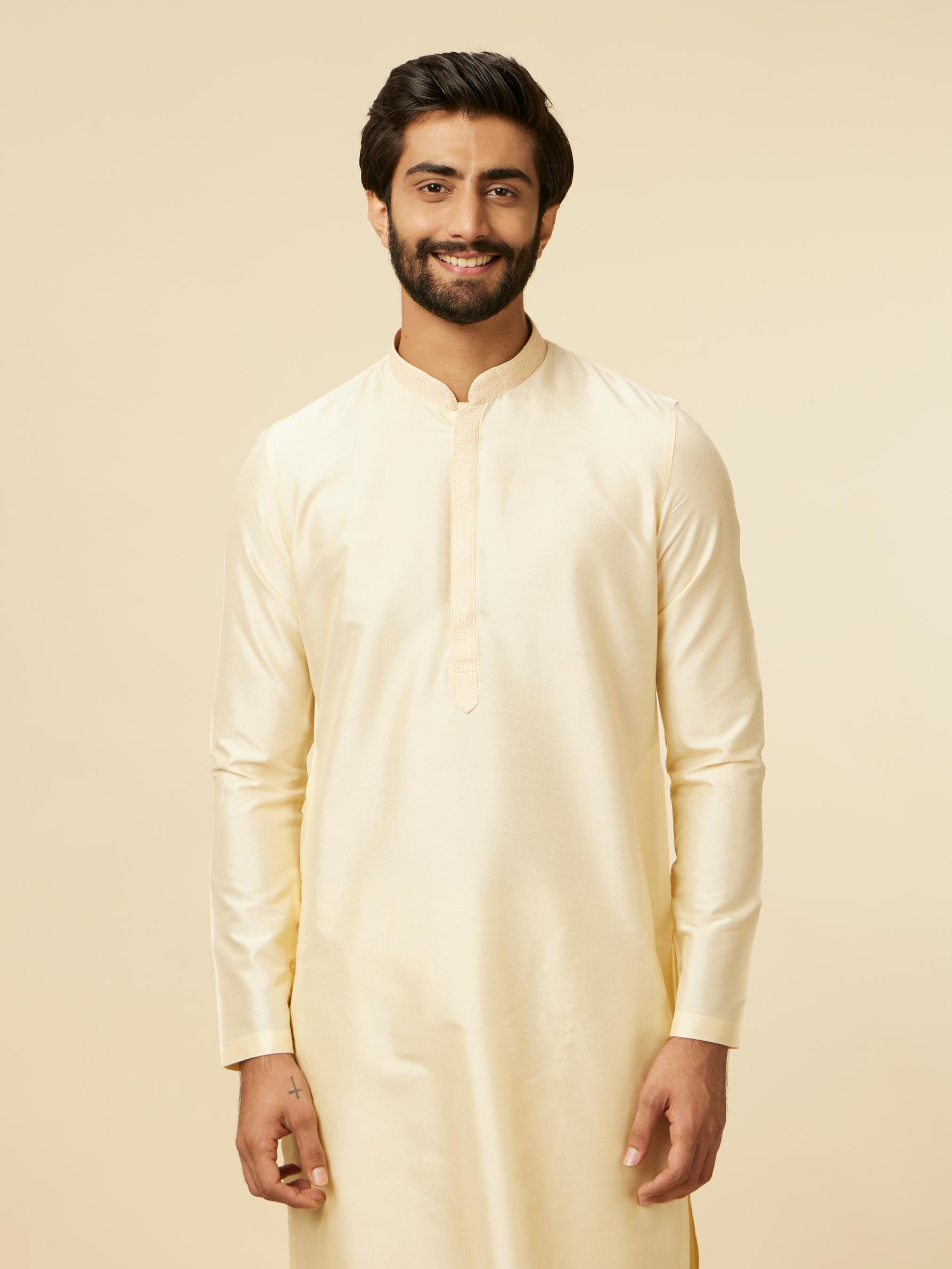 Twamev Men Sand Beige Classic Kurta