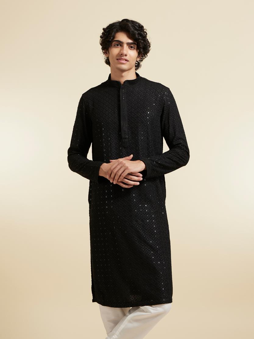 Diwas Men Black Elegance Kurta Pajama
