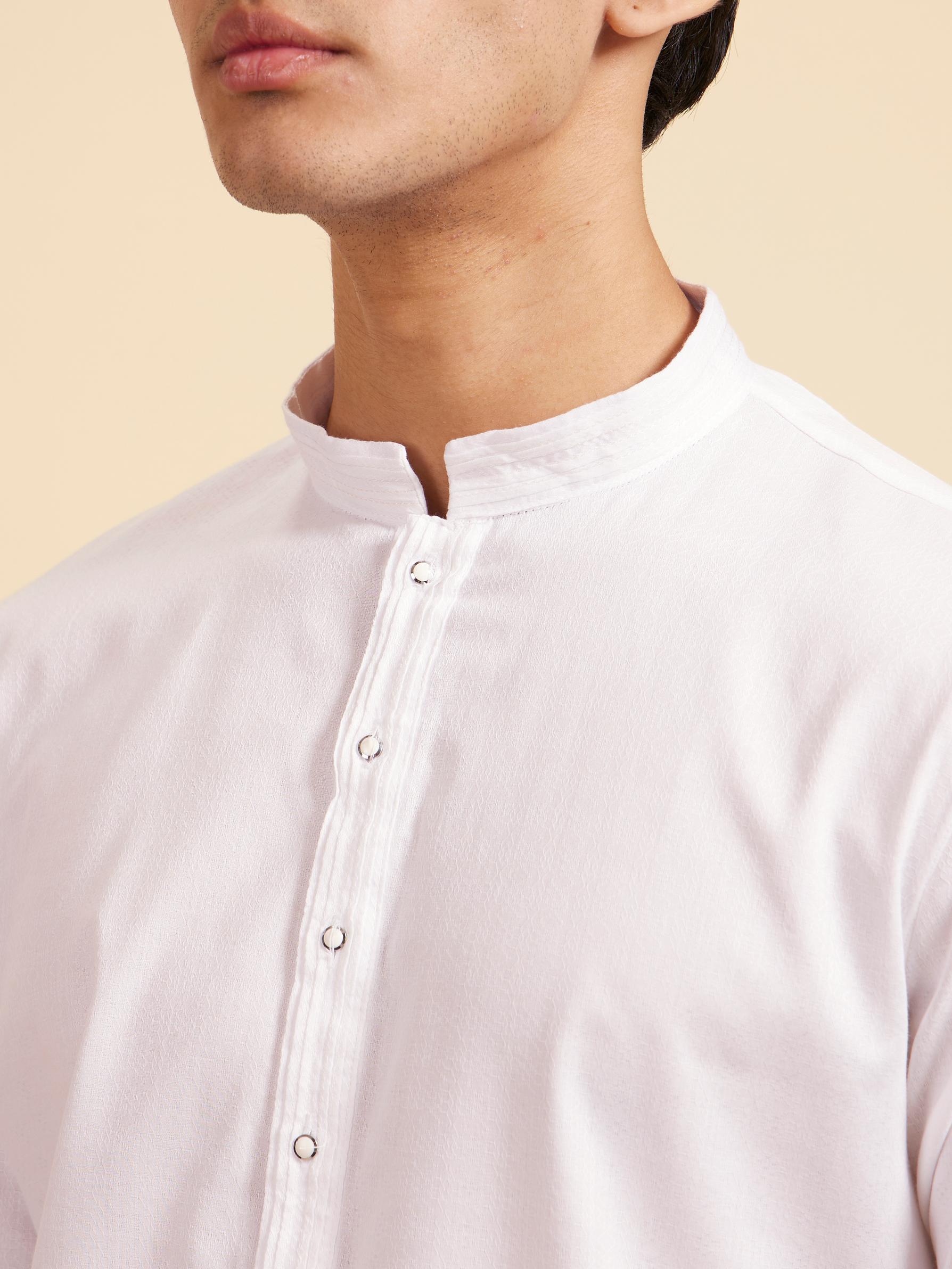 Diwas Men Ice White Plain Classic Kurta