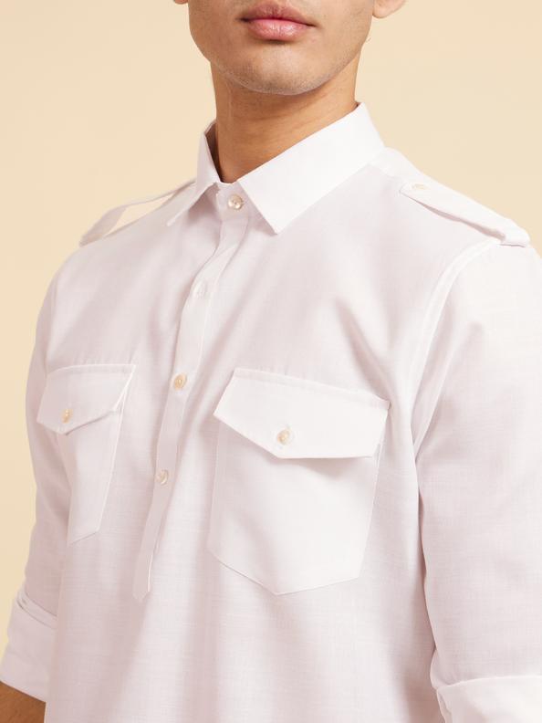 Diwas Men Snow White Pathani Set