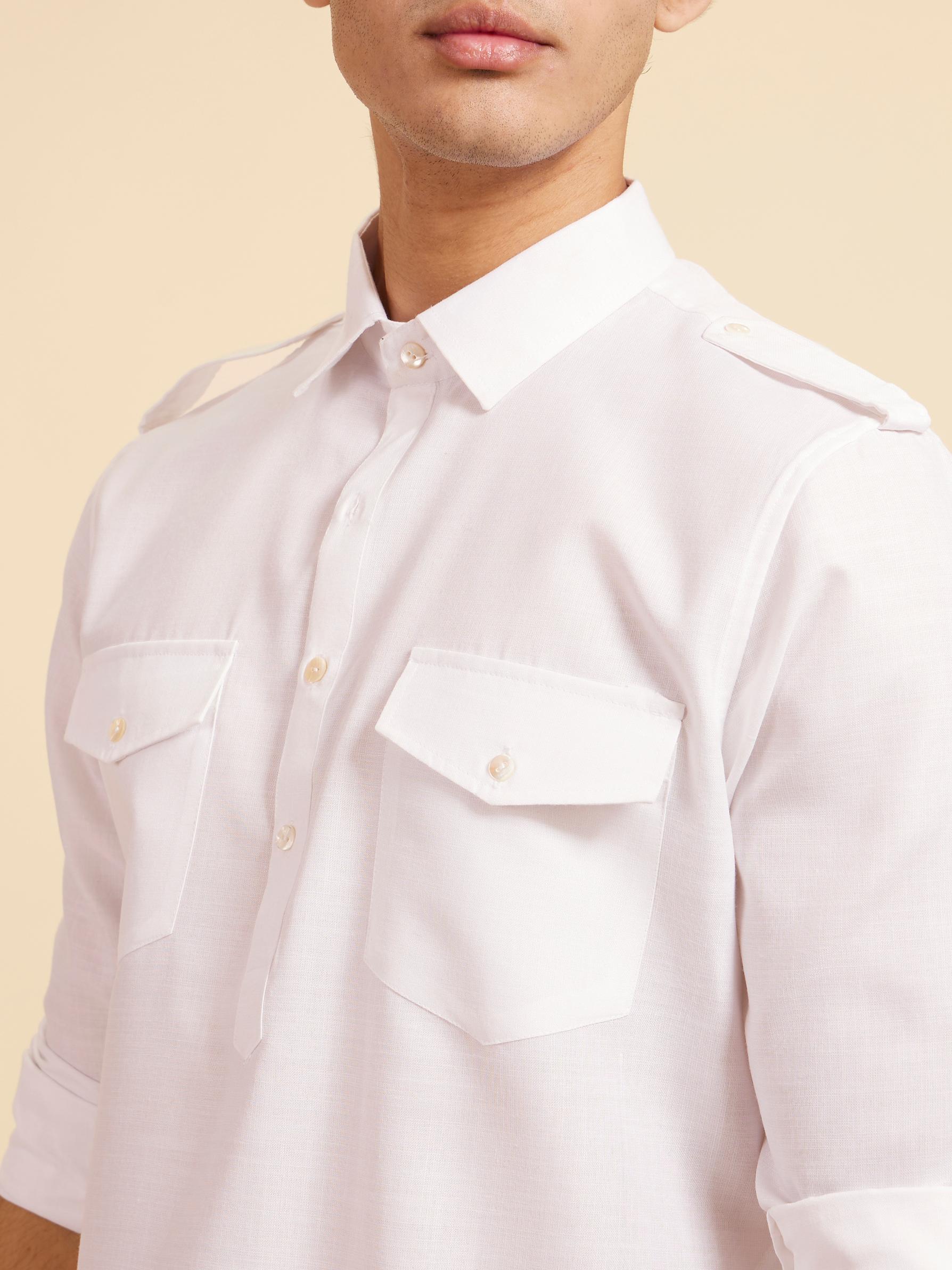 Diwas Men Snow White Pathani Set