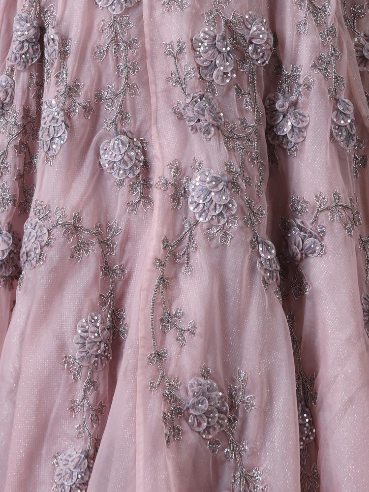 Twamev Women Princess like Radiance Pink Organza Skirt Top Set