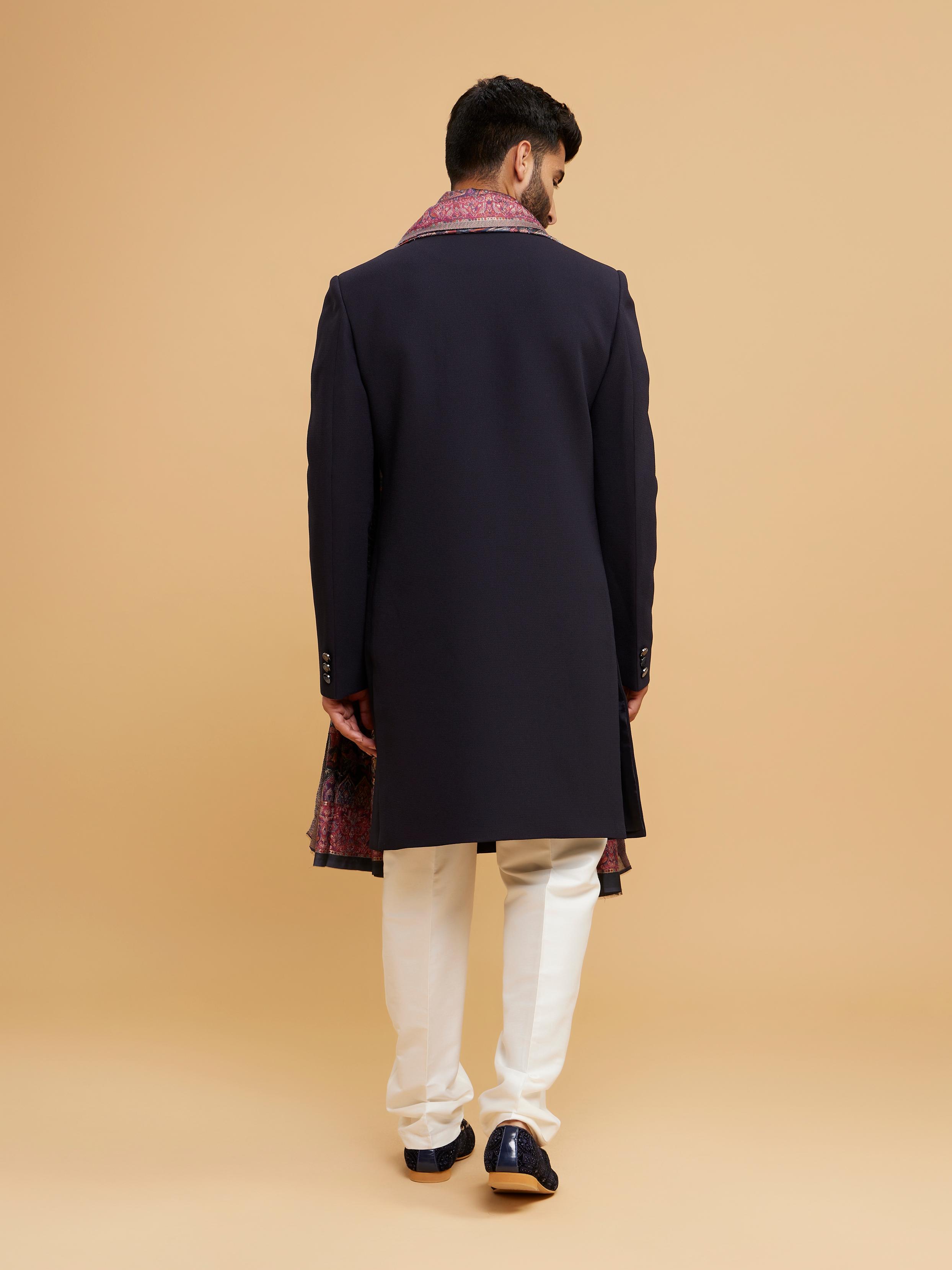 Twamev Men Dark Blue Elegance Indo Western