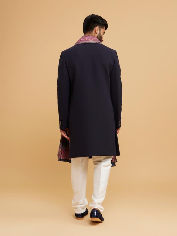 Twamev Men Dark Blue Elegance Indo Western