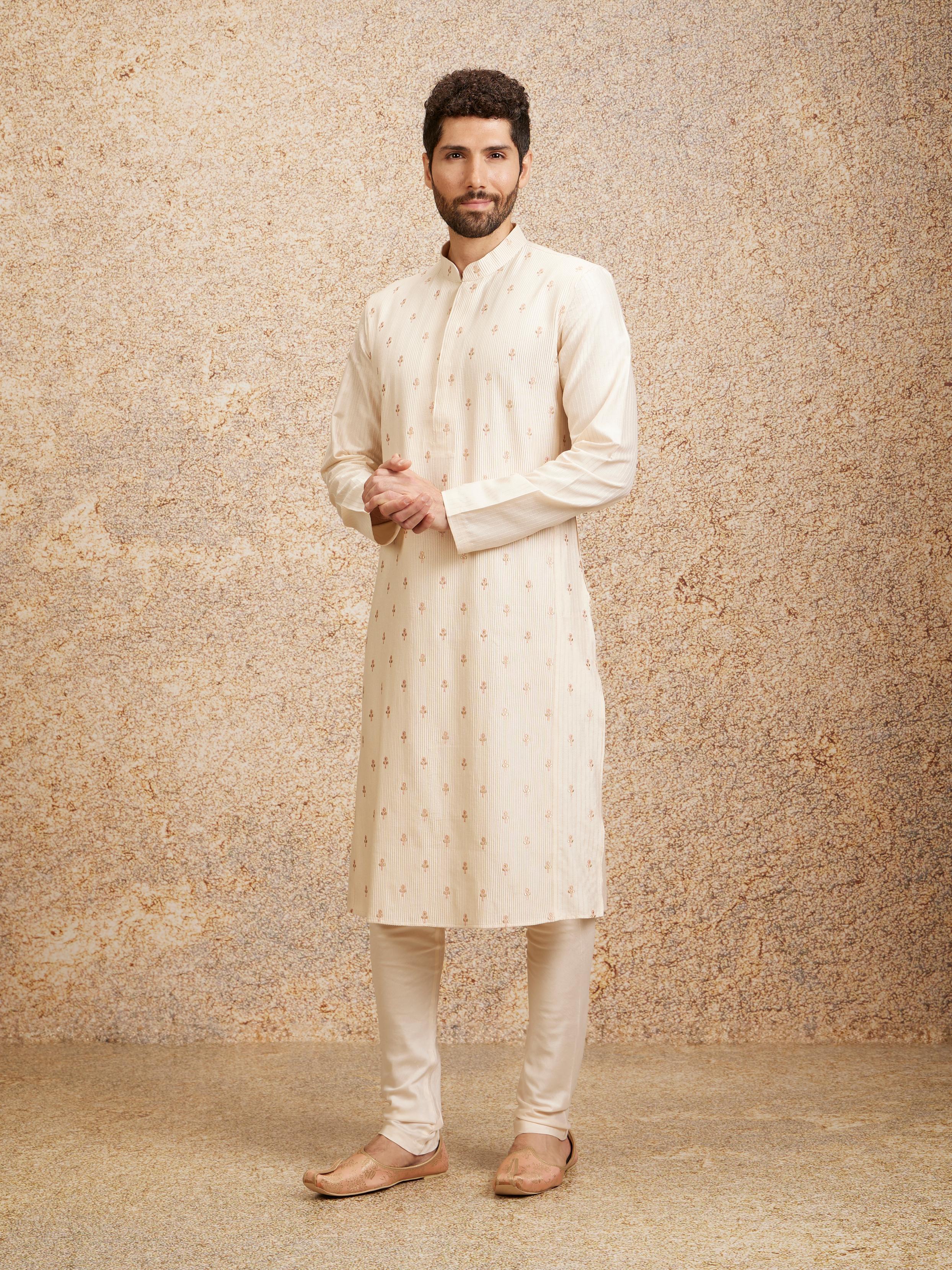 Twamev Men Peach Bliss Kurta Pajama