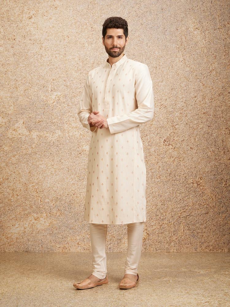 Twamev Men Peach Bliss Kurta Pajama