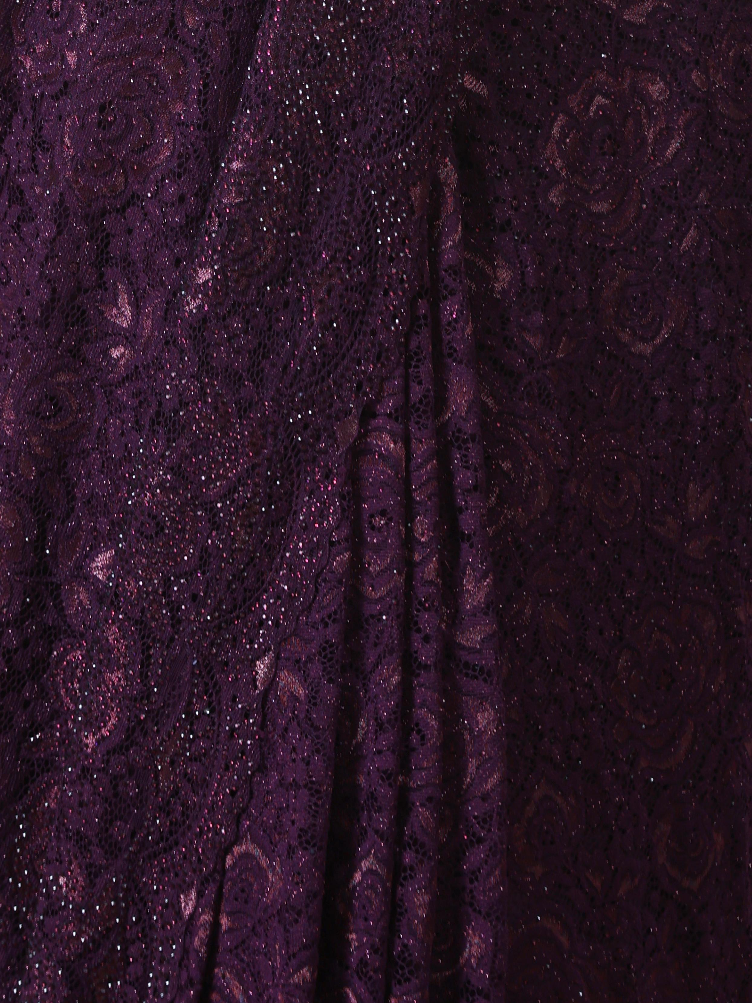 Twamev Women Designer Dark Purple Net Saree