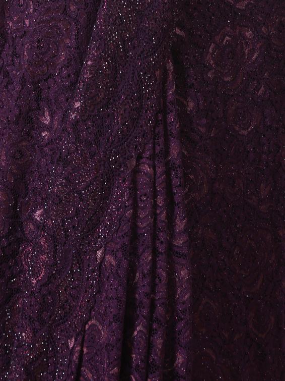 Twamev Women Designer Dark Purple Net Saree