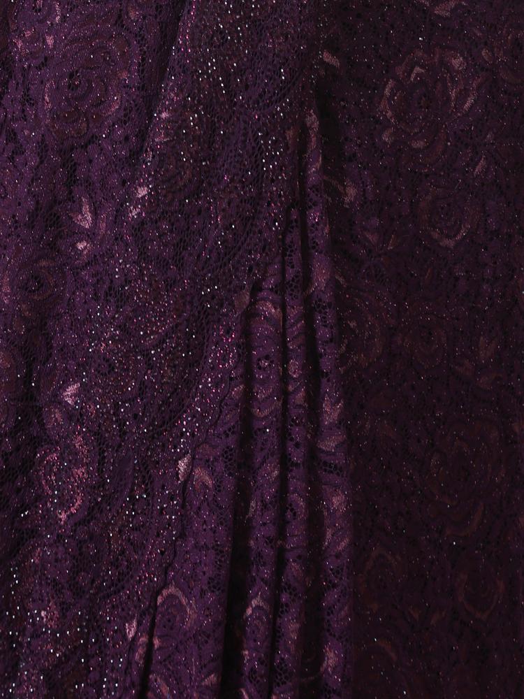 Twamev Women Designer Dark Purple Net Saree
