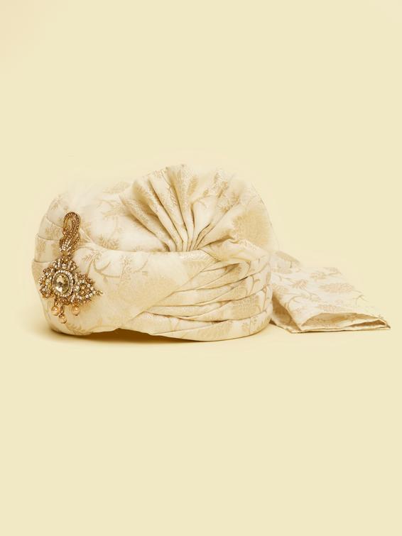 Twamev Men Twamev Cream Chanderi Safa