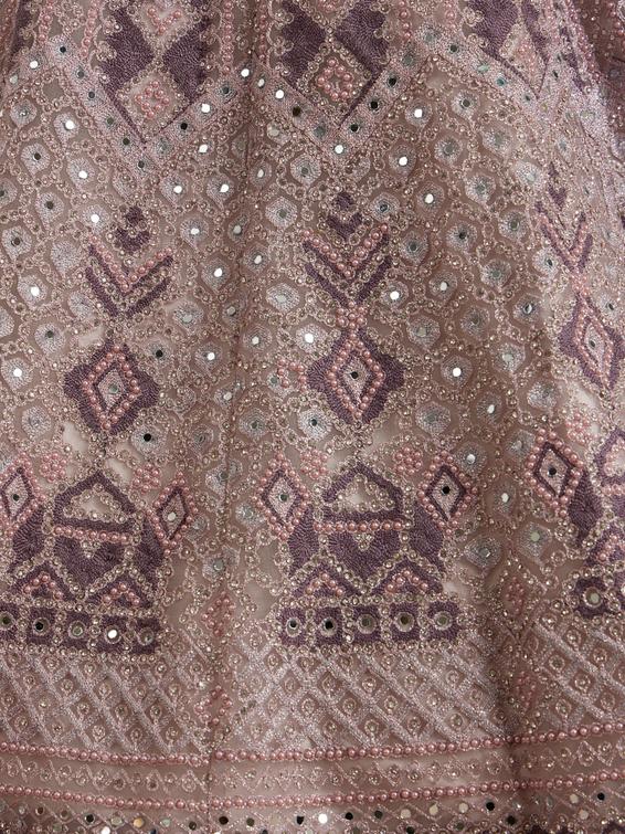 Twamev Women Netted Purple Extravaganza Lehenga