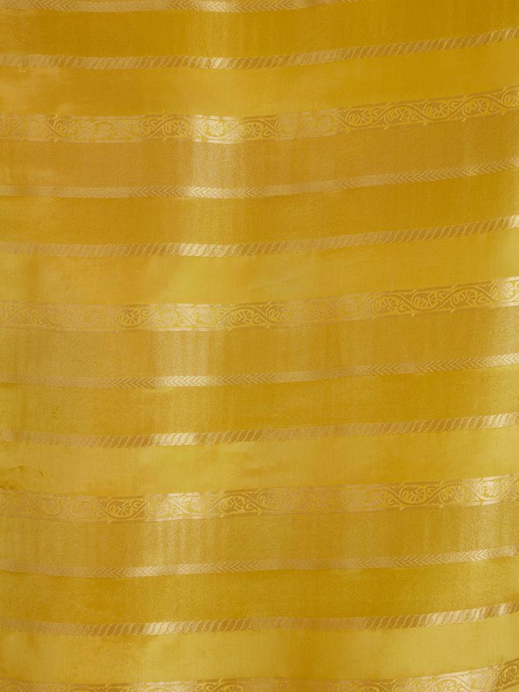 Twamev Women Radiant Yellow Tissue Saree