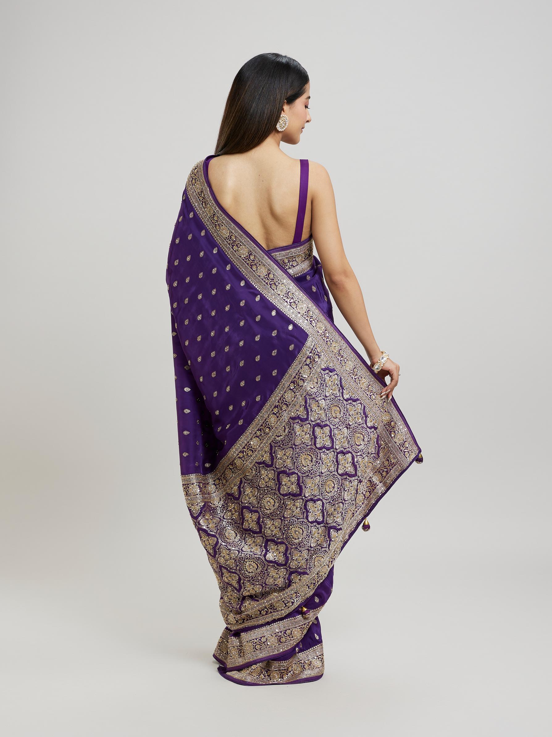 Twamev Women Lustrous Wine Saree