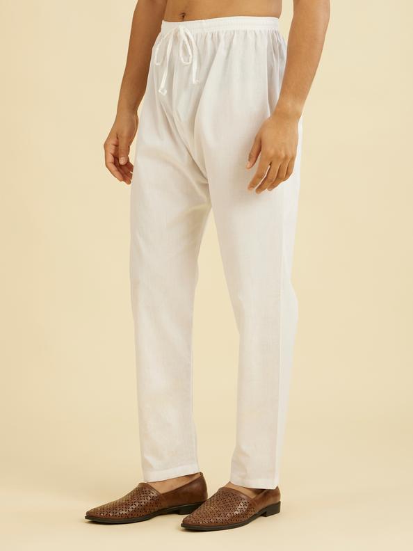 Diwas Men Majestic White Cotton Pajama