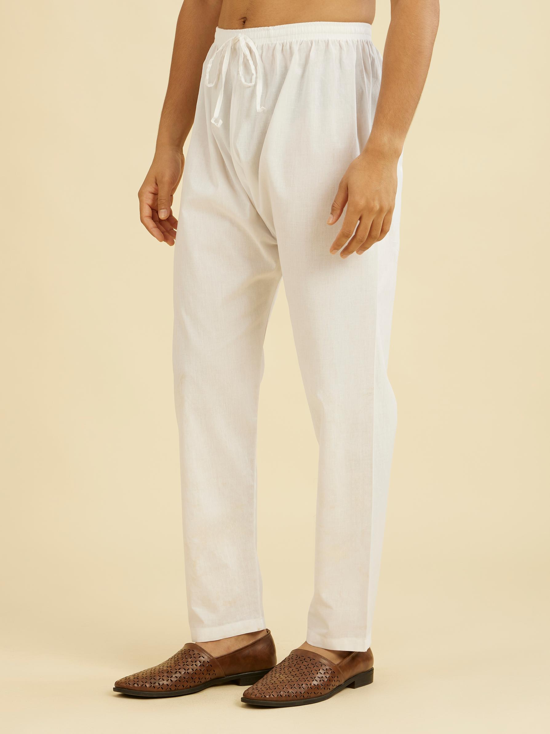 Diwas Men Majestic White Cotton Pajama