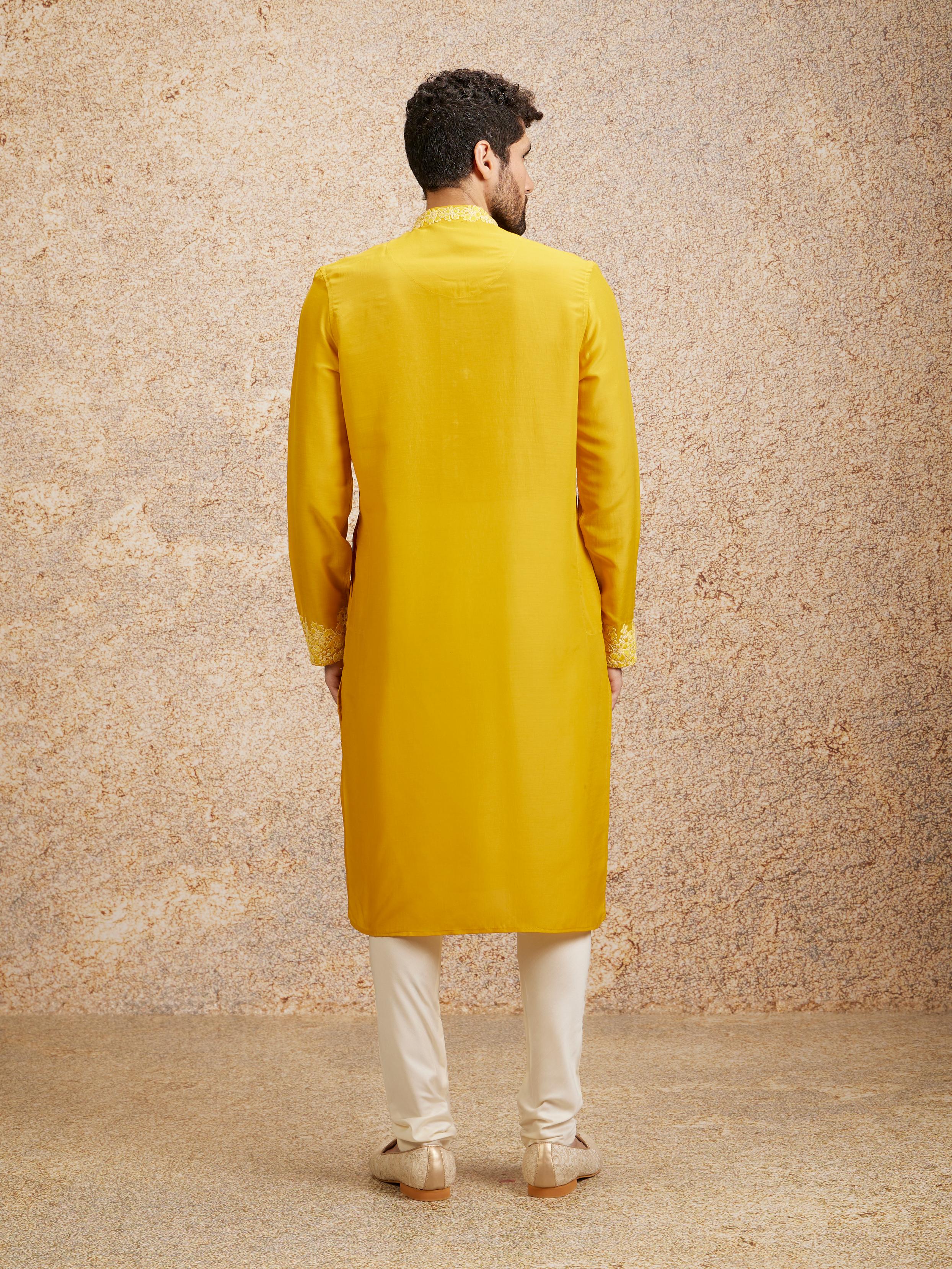Twamev Men Sunshine Glow Embroidered Kurta Pajama