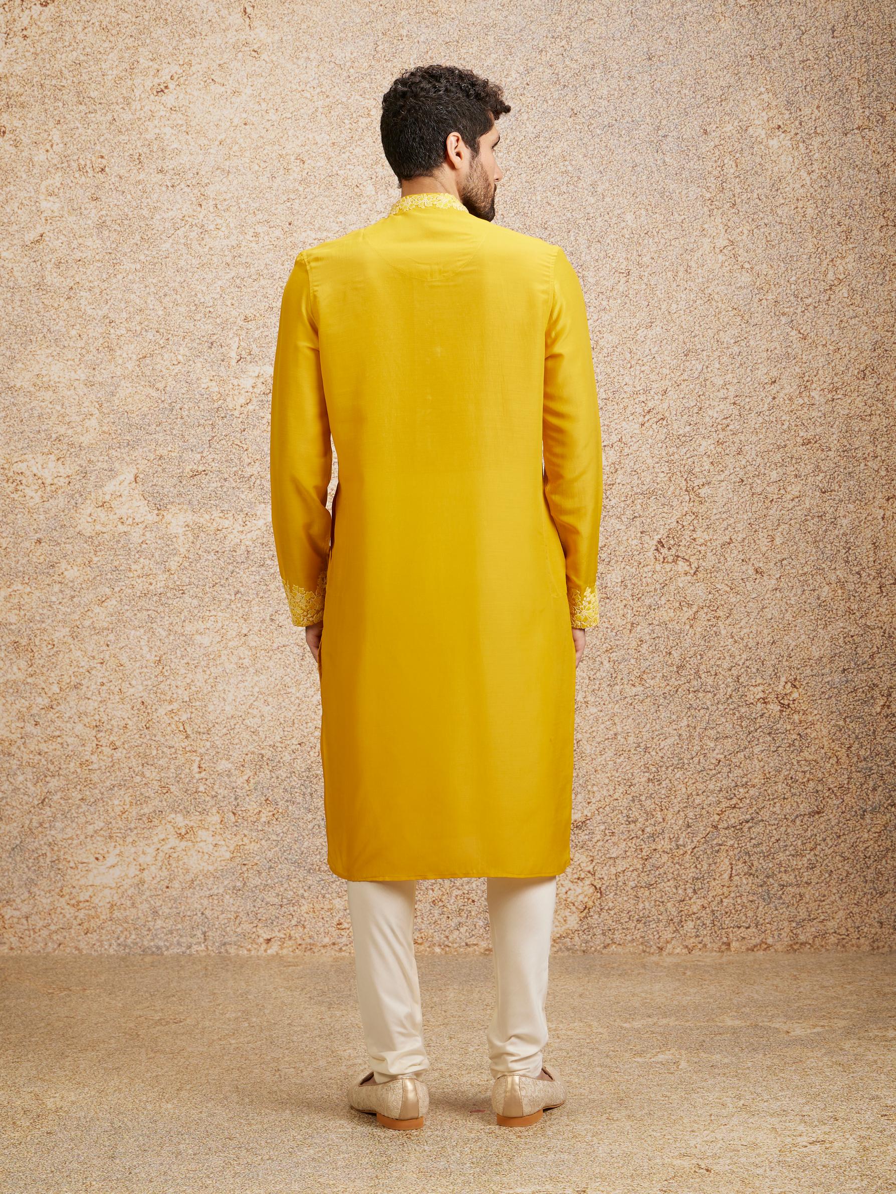 Twamev Men Sunshine Glow Embroidered Kurta Pajama
