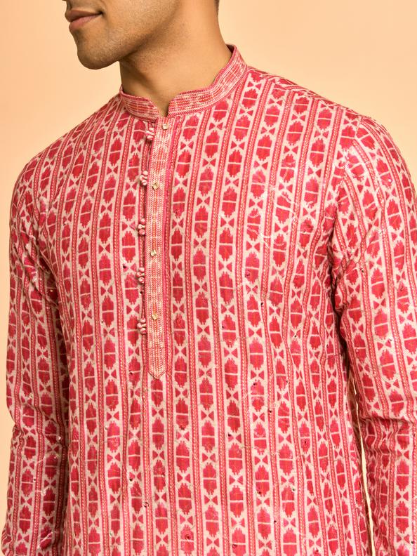 Diwas Men Rani Pink Elegance Kurta