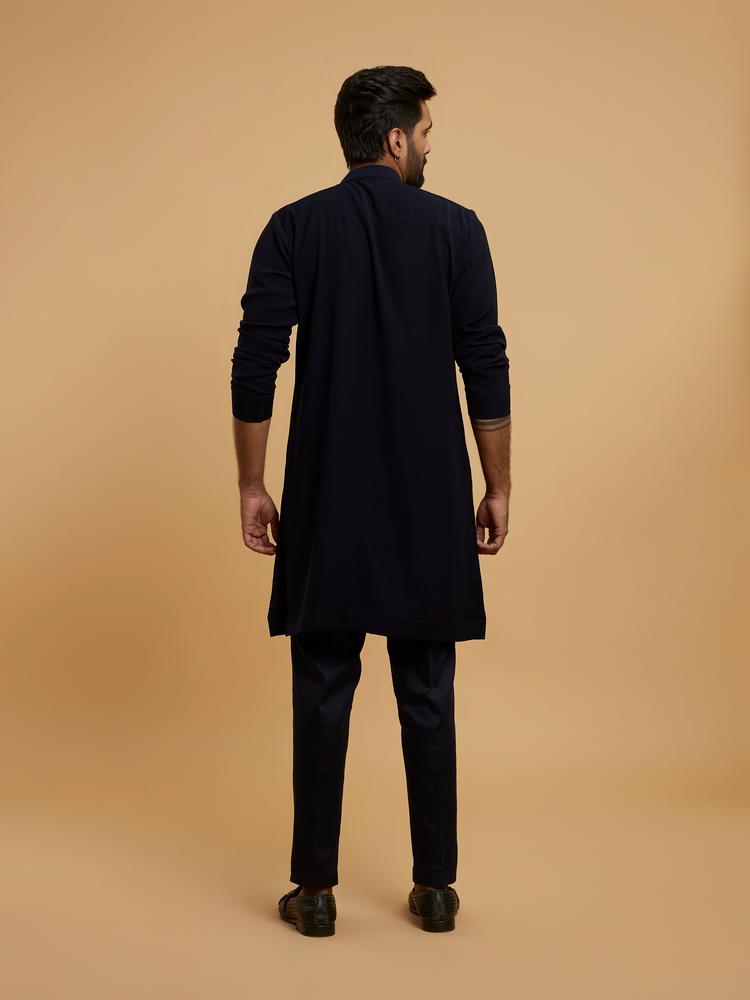 Twamev Men Dark Blue Divinity Kurta Pajama