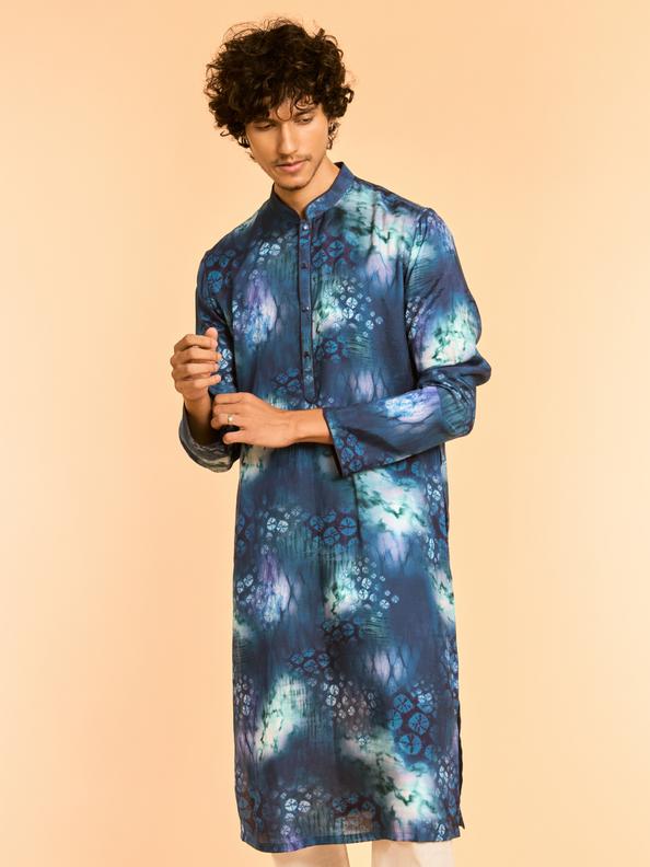 Diwas Men Teal Blue Festive Kurta