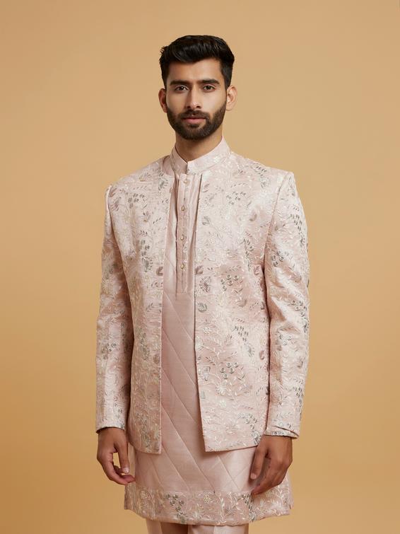 Twamev Men Dusty Pink Elegance Indo Western