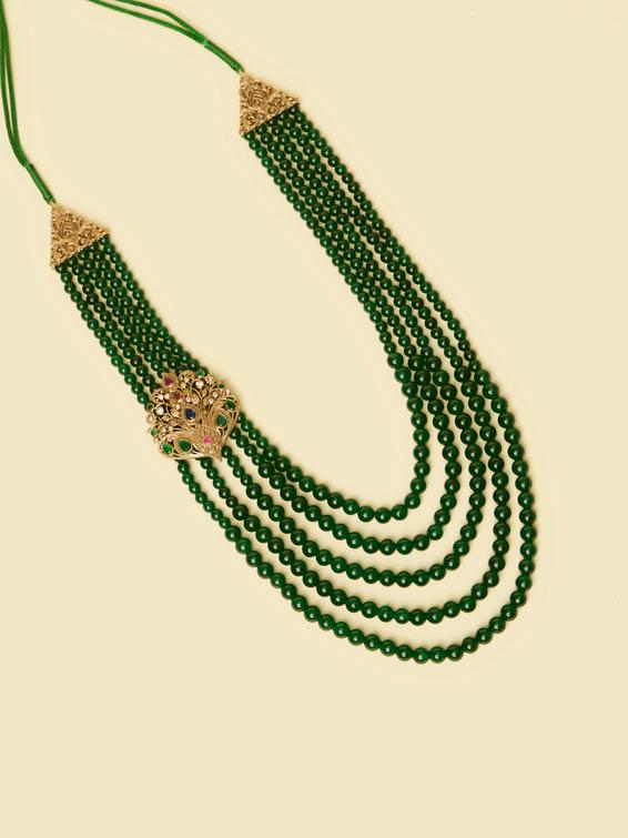 Twamev Men Emerald Charm Mala