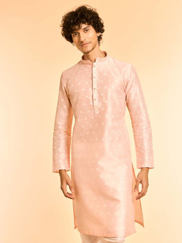 Diwas Men Celebratory Pink Kurta