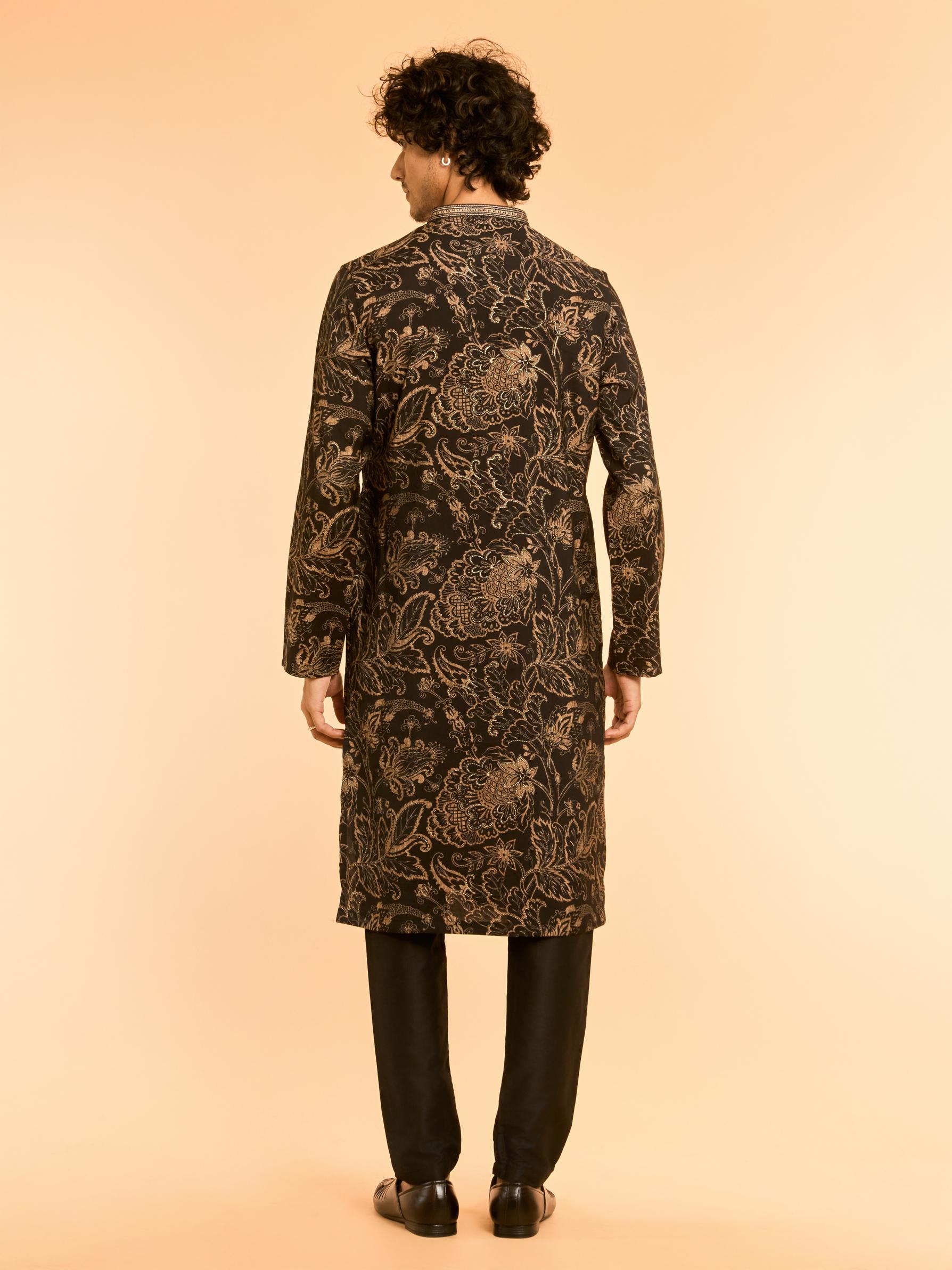 Diwas Men Black Elegance Kurta