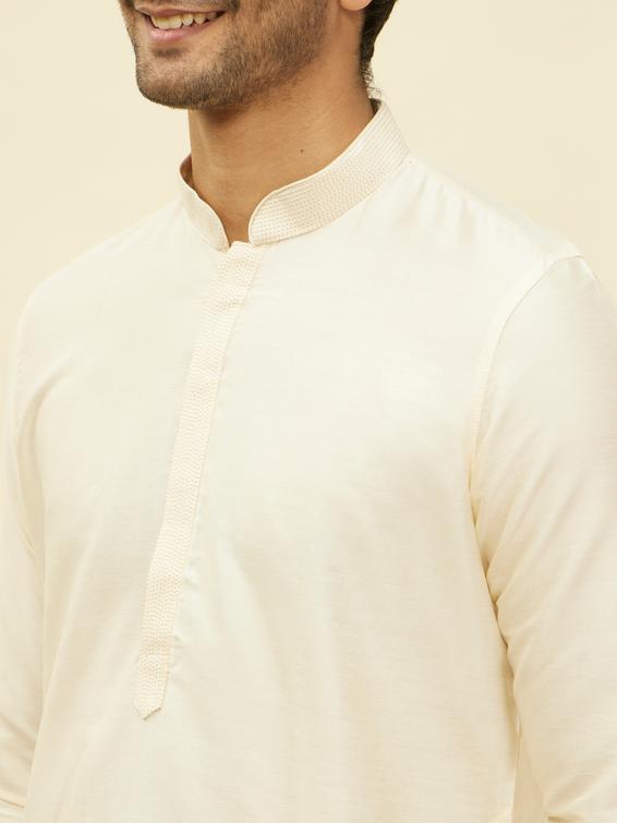 Twamev Men Classic Cream Kurta Set