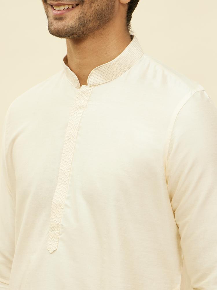 Twamev Men Classic Cream Kurta Set
