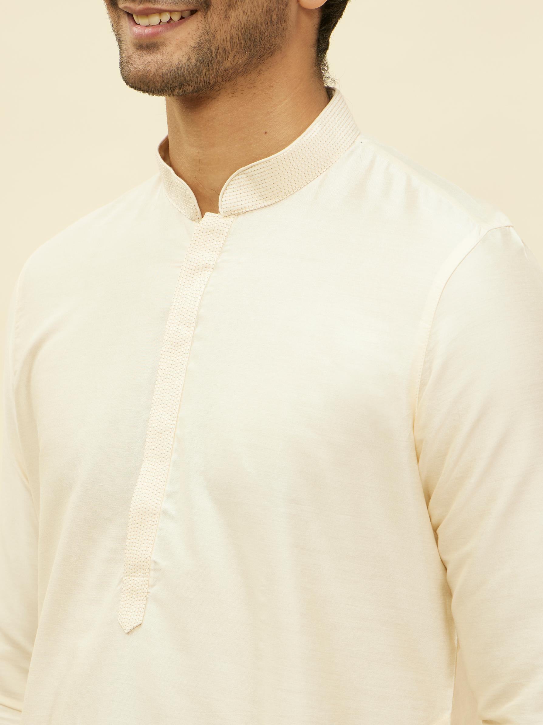 Twamev Men Classic Cream Kurta Set