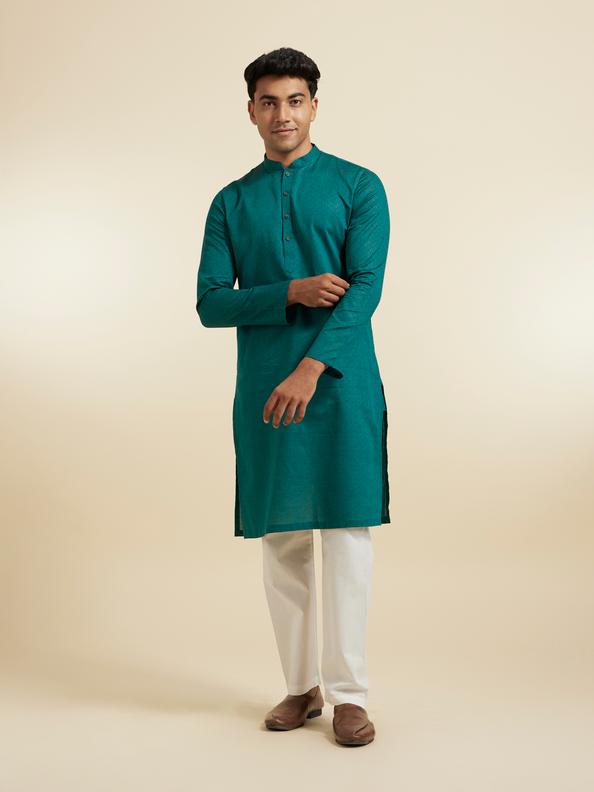 Diwas Men Teal Green Grace Kurta Pajama